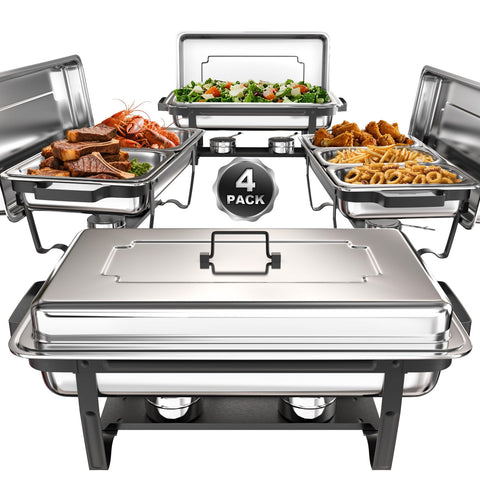 Sifer fuentes buffet 9qt pack 4 para eventos con estilo elegante.