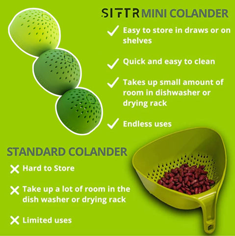 SIFTR multiuso para escurrir conservas y latas con facilidad y limpieza.