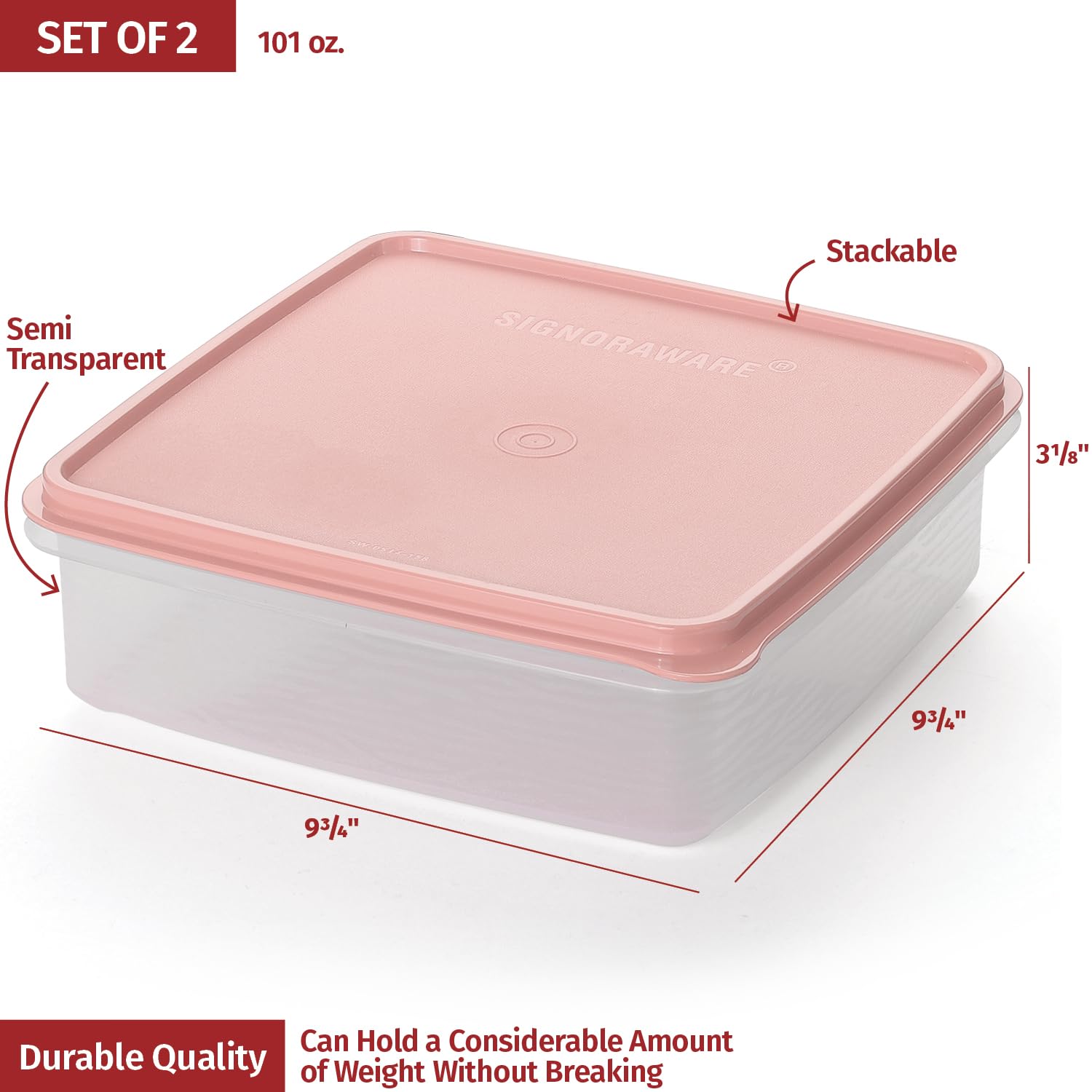 Contenedor apto para lavavajillas y microondas SIGNORA WARE.