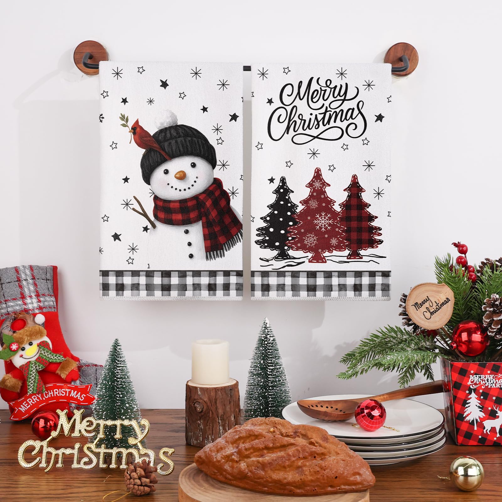 Toallas Siilues con diseño navideño vibrante para decorar y limpiar