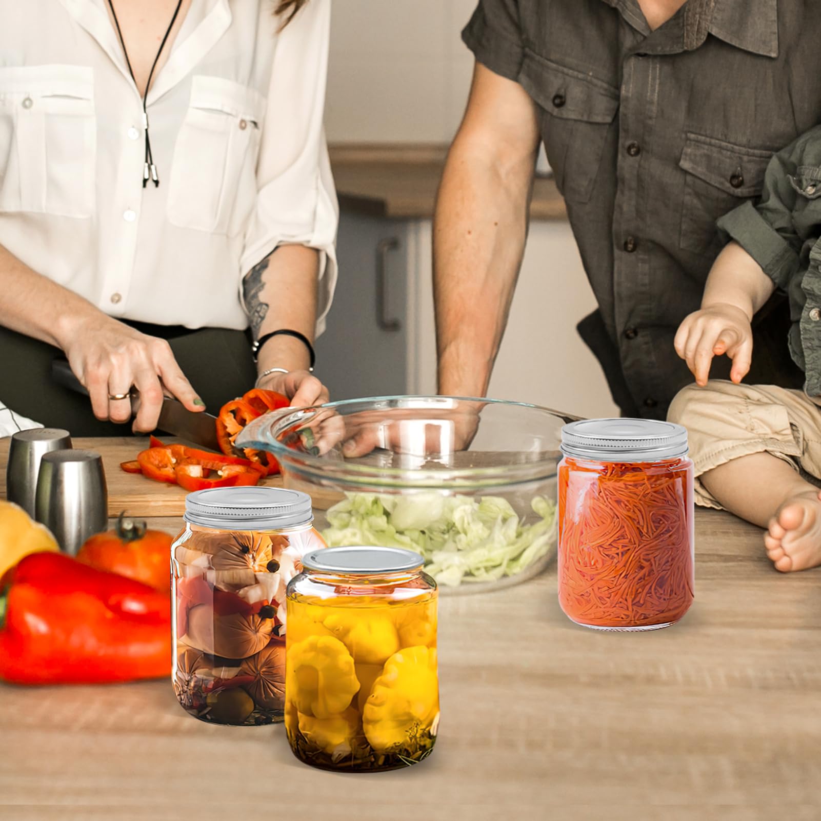 Conjunto de 200 tapas SIJDIEE para conservar diversos alimentos.