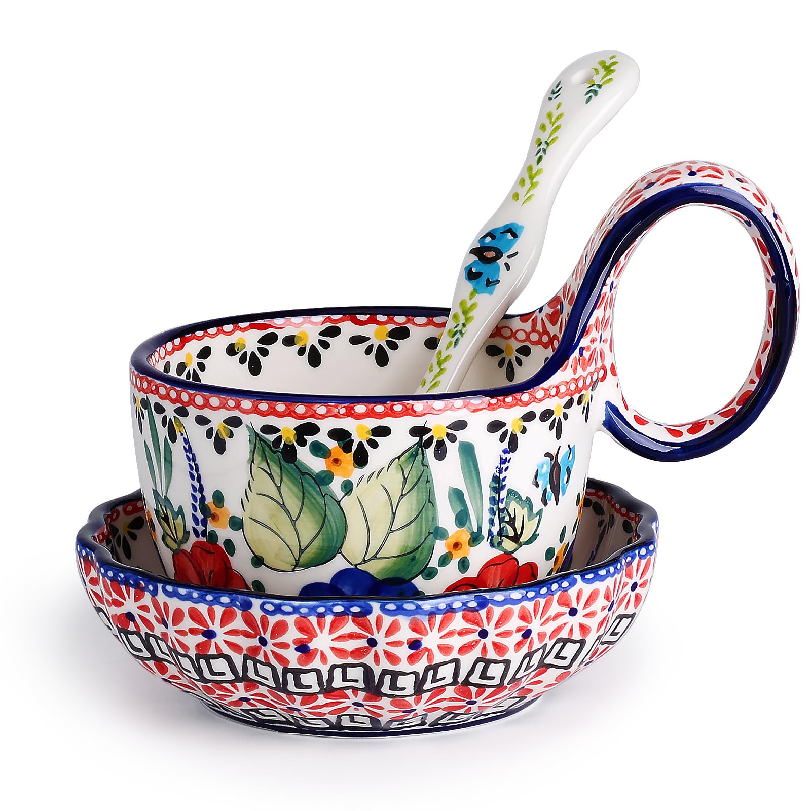 Taza Silesia con asa curva, ideal para sopa caliente.