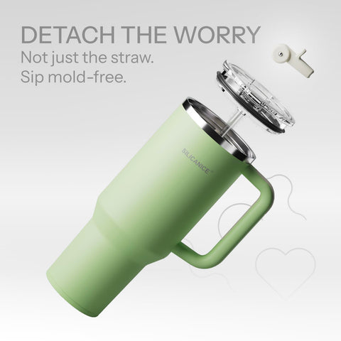 SILICANICE 40oz tumbler con aislamiento triple para bebidas frías duraderas.