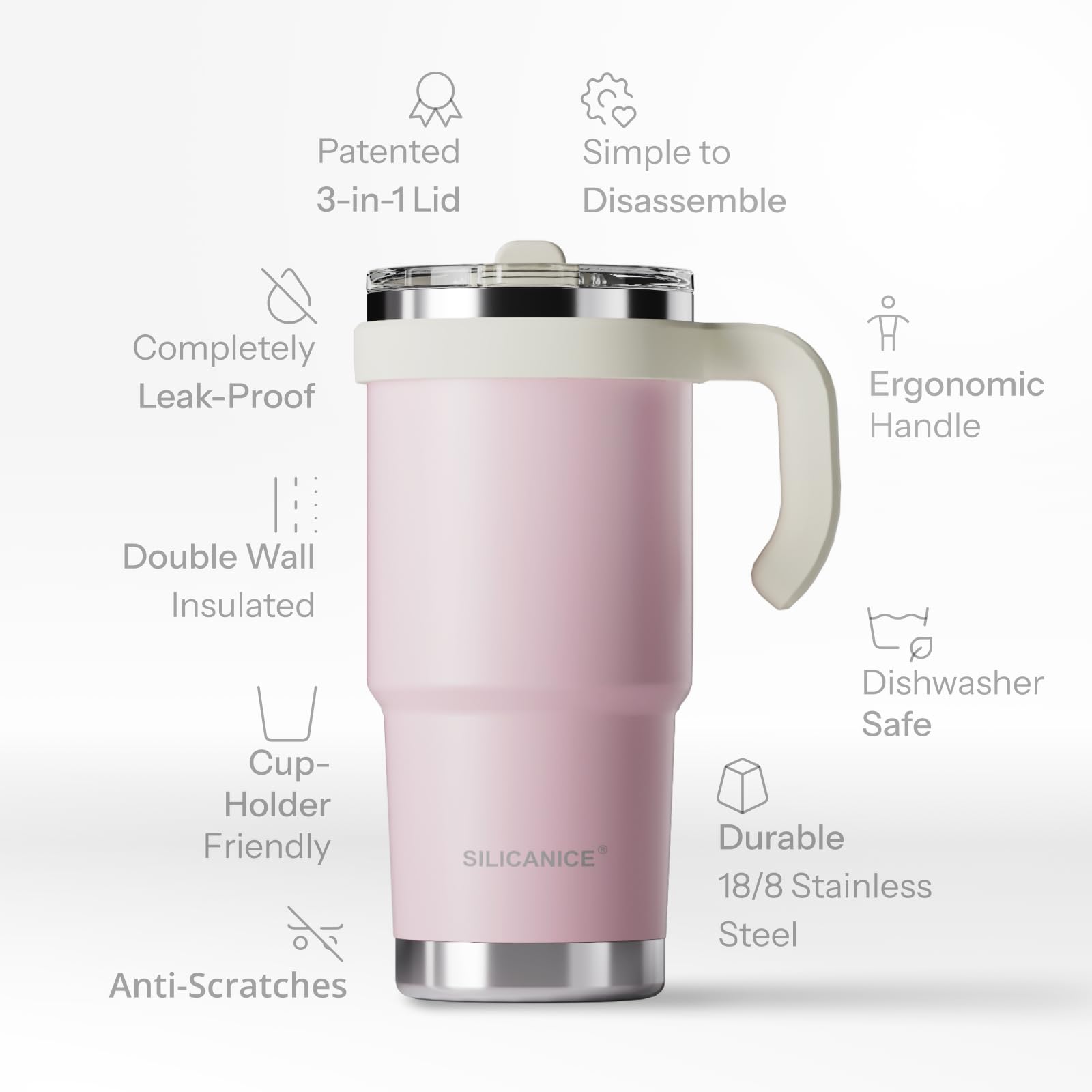 Silicanice diseño ergonómico con asa cómoda y manejo seguro.