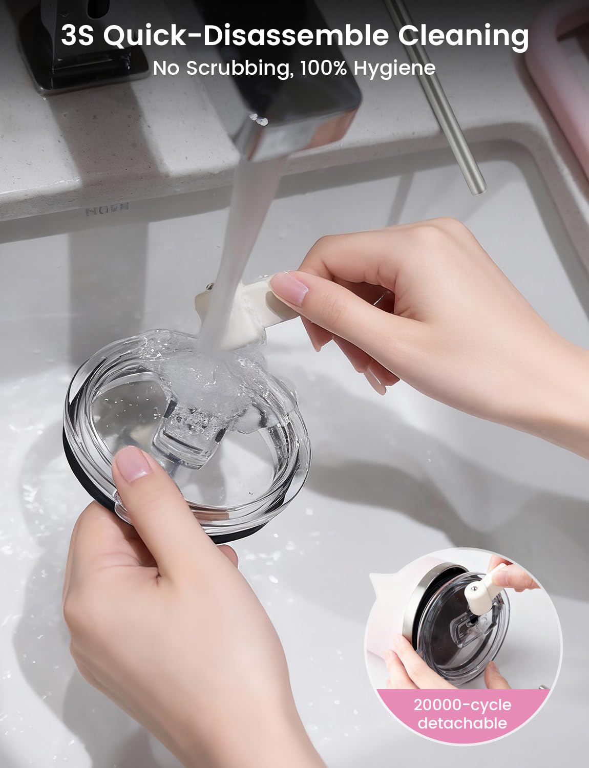Silicanice tapa flip sin fugas para salidas rápidas y limpias.