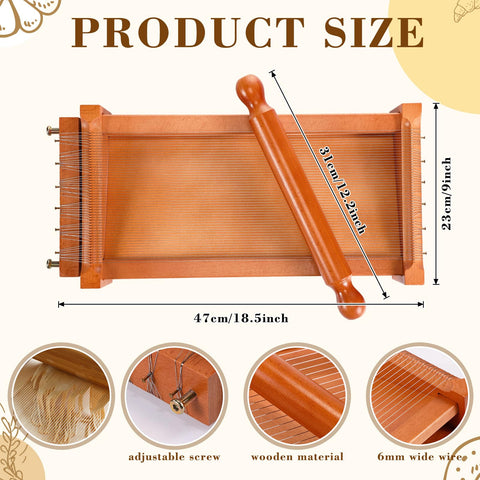 Silifine Chitarra Rodillo 31 cm: rodillo de madera para extender la masa