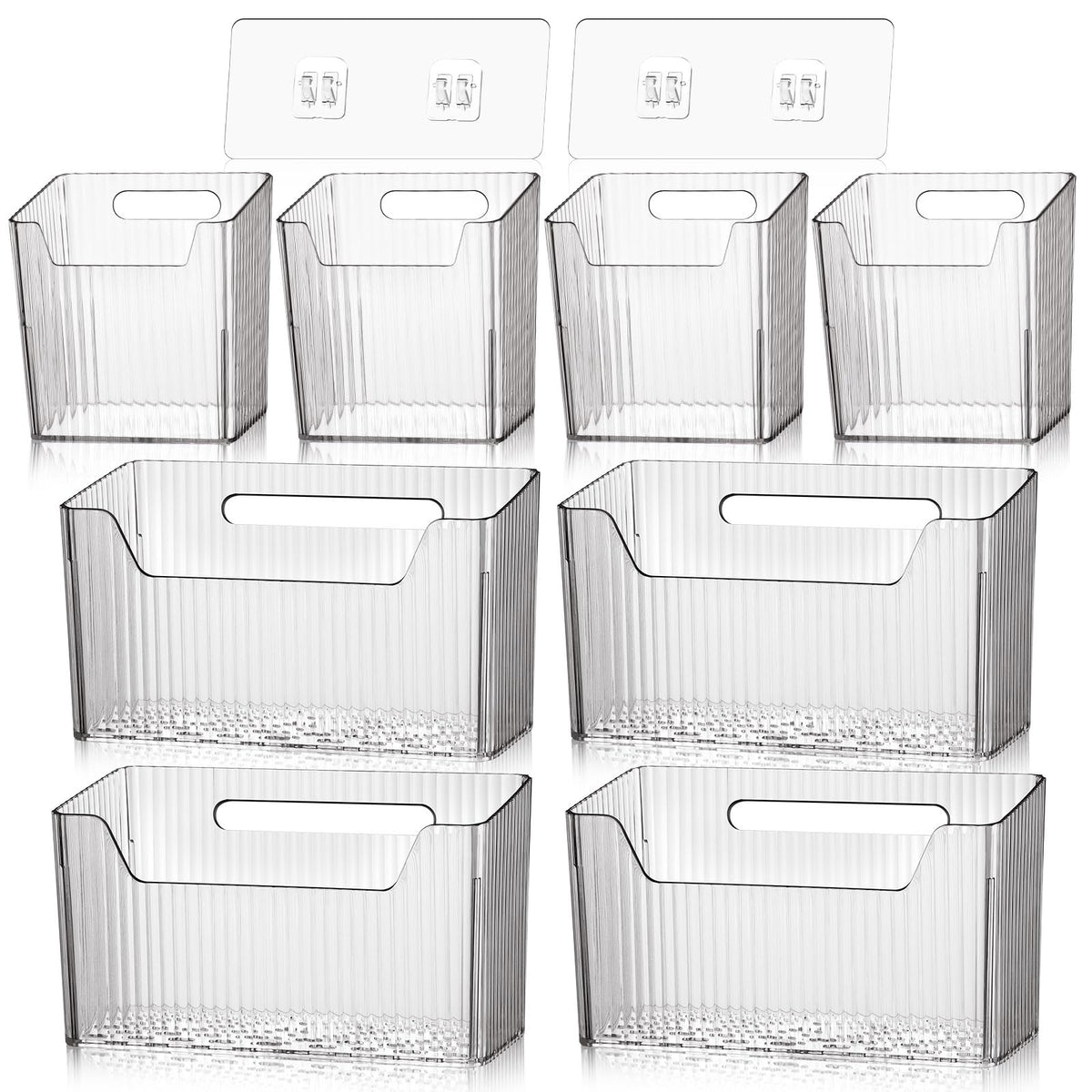 SiliFine cestos organizadores transparentes para pared, identifique contenidos y optimice el espacio.