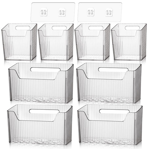 SiliFine cestos organizadores transparentes para pared, identifique contenidos y optimice el espacio.