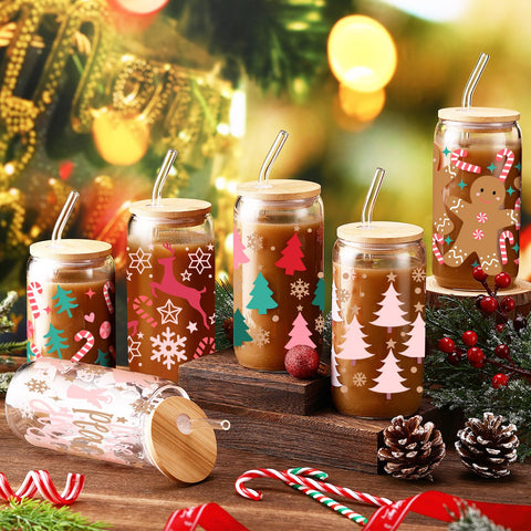 Seis diseños navideños SiliFine con pinos, renos y ángeles