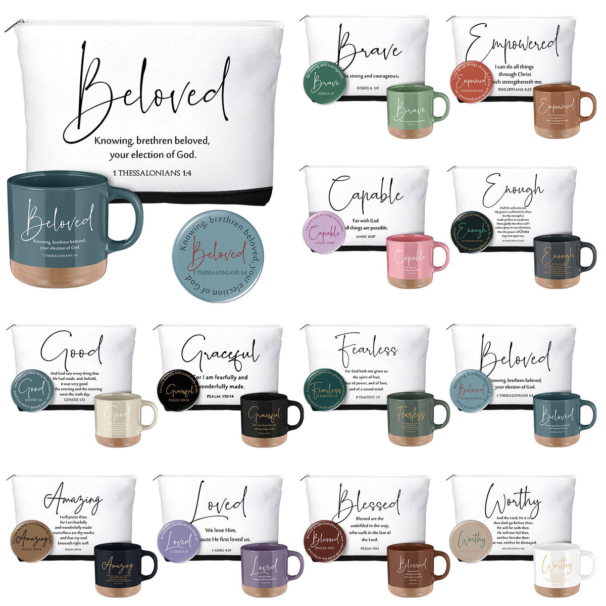 Taza cerámica Silifine con versículo bíblico para uso diario