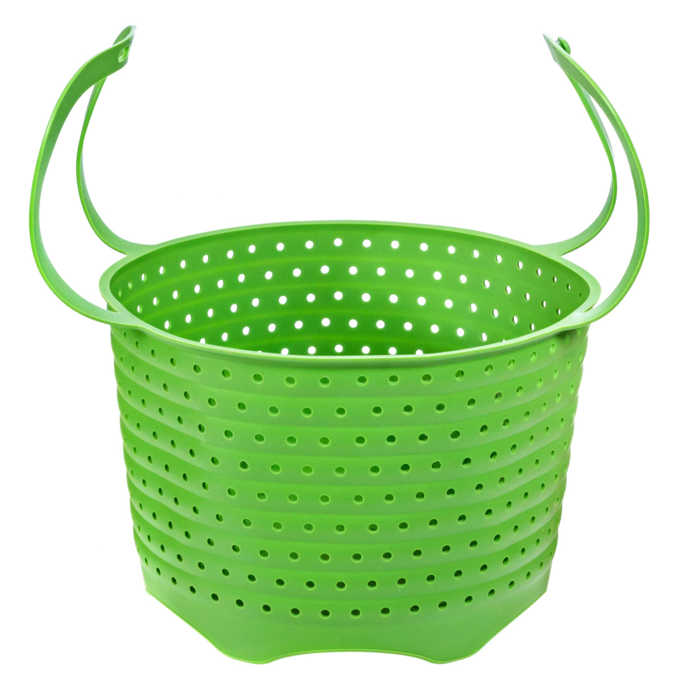 Cesta Silikong de vapor plegable para olla, ideal para ahorrar espacio.