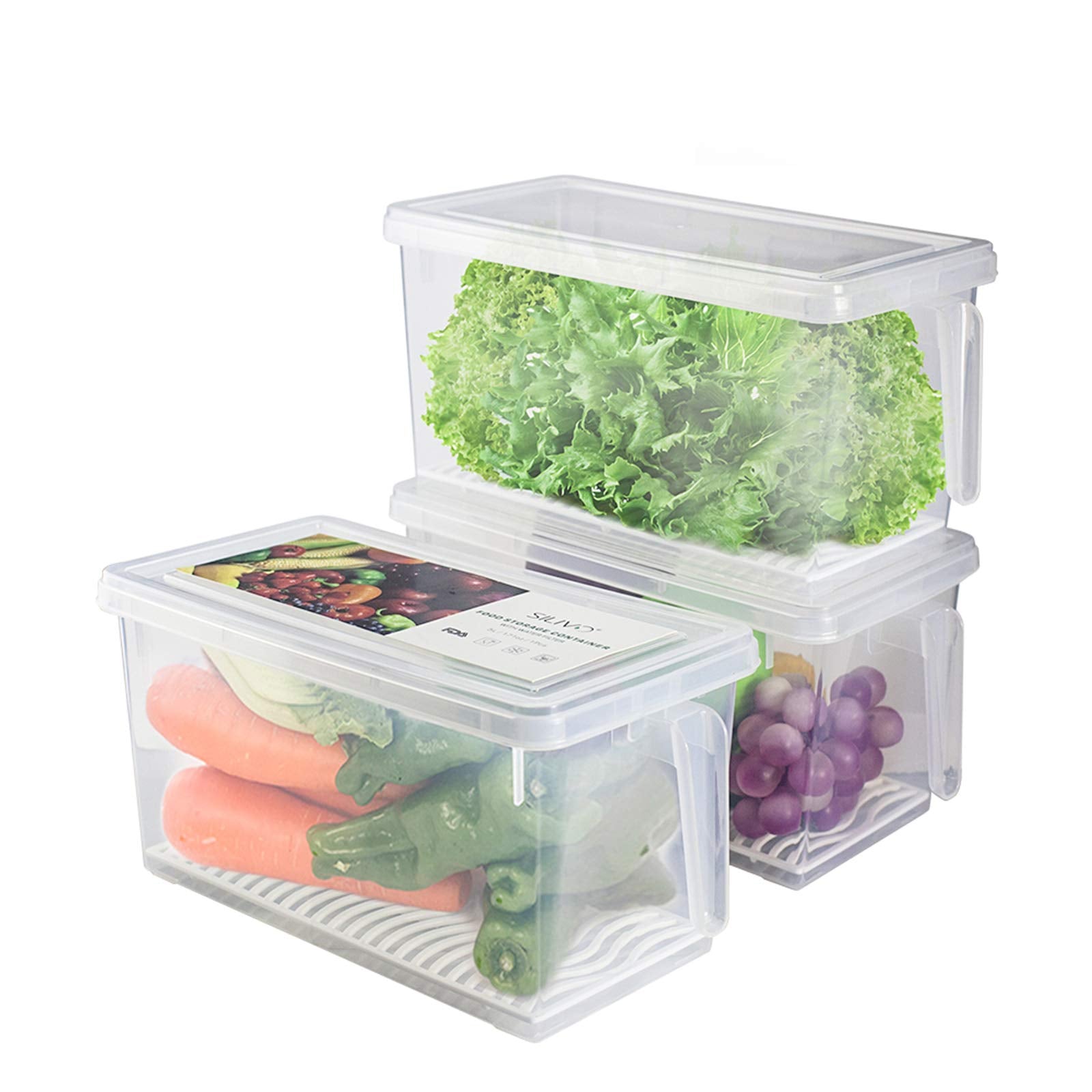 SILIVO contenedores para verduras en nevera con tres piezas para mantener frescas las lechugas