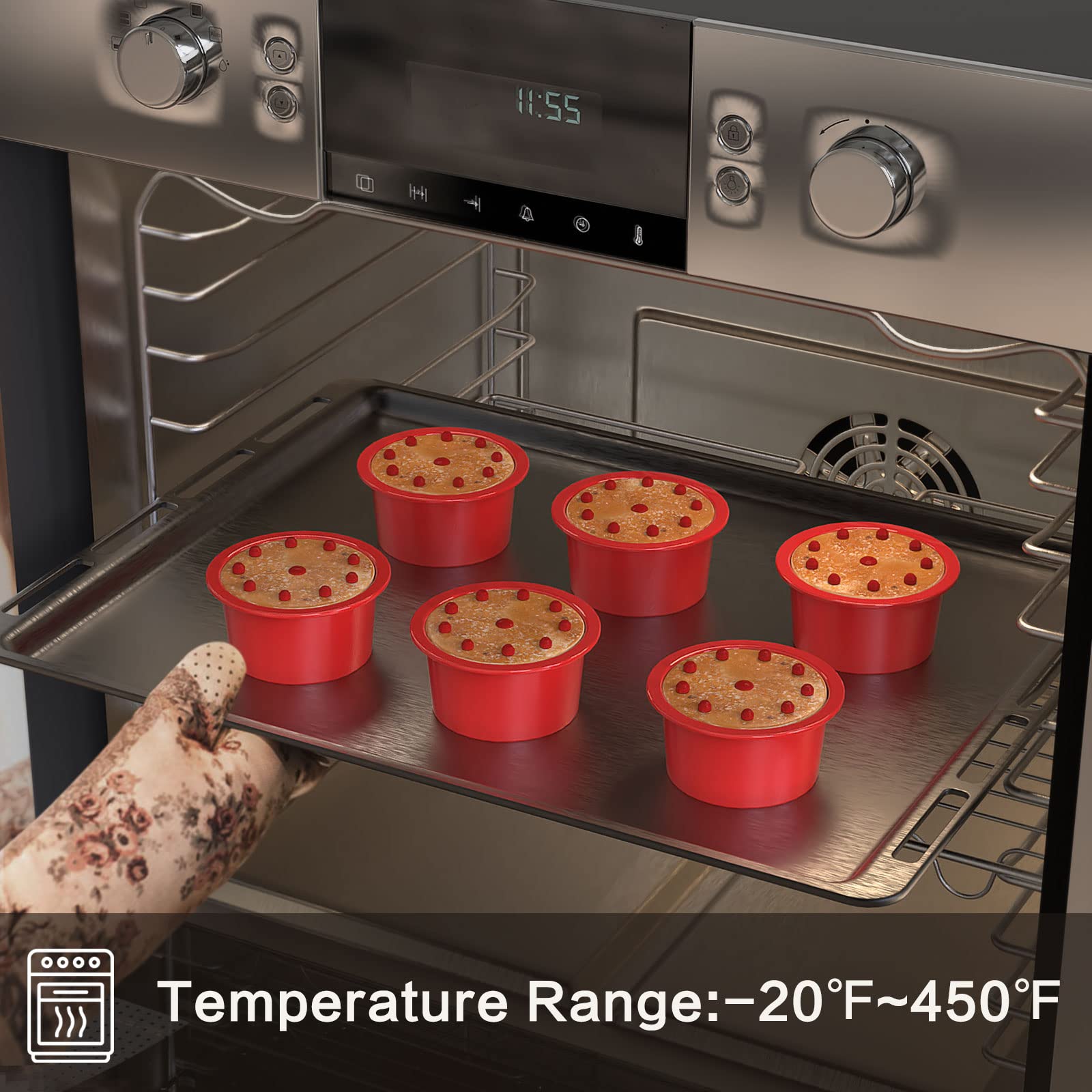 Rango de temperatura SILIVO: soporta horneado seguro hasta 230 °C.