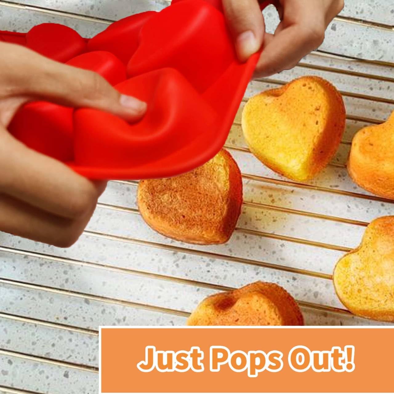 Molde Silivo corazón 12 cavidades para muffins y cupcakes