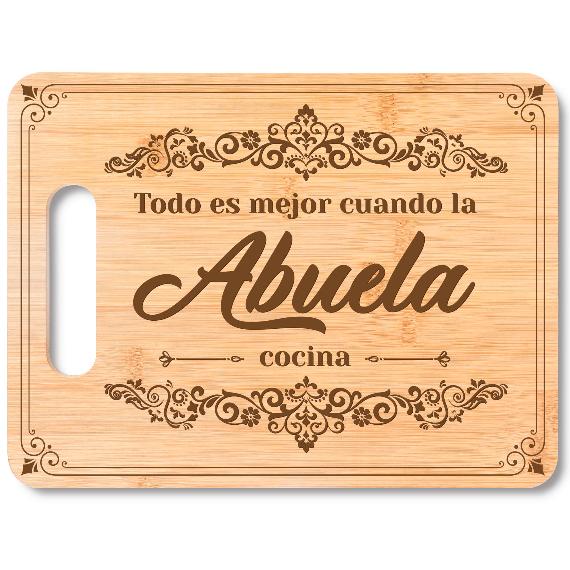 Tabla de cortar Silkovahamd en bambú con grabado para abuela, ideal para uso diario.