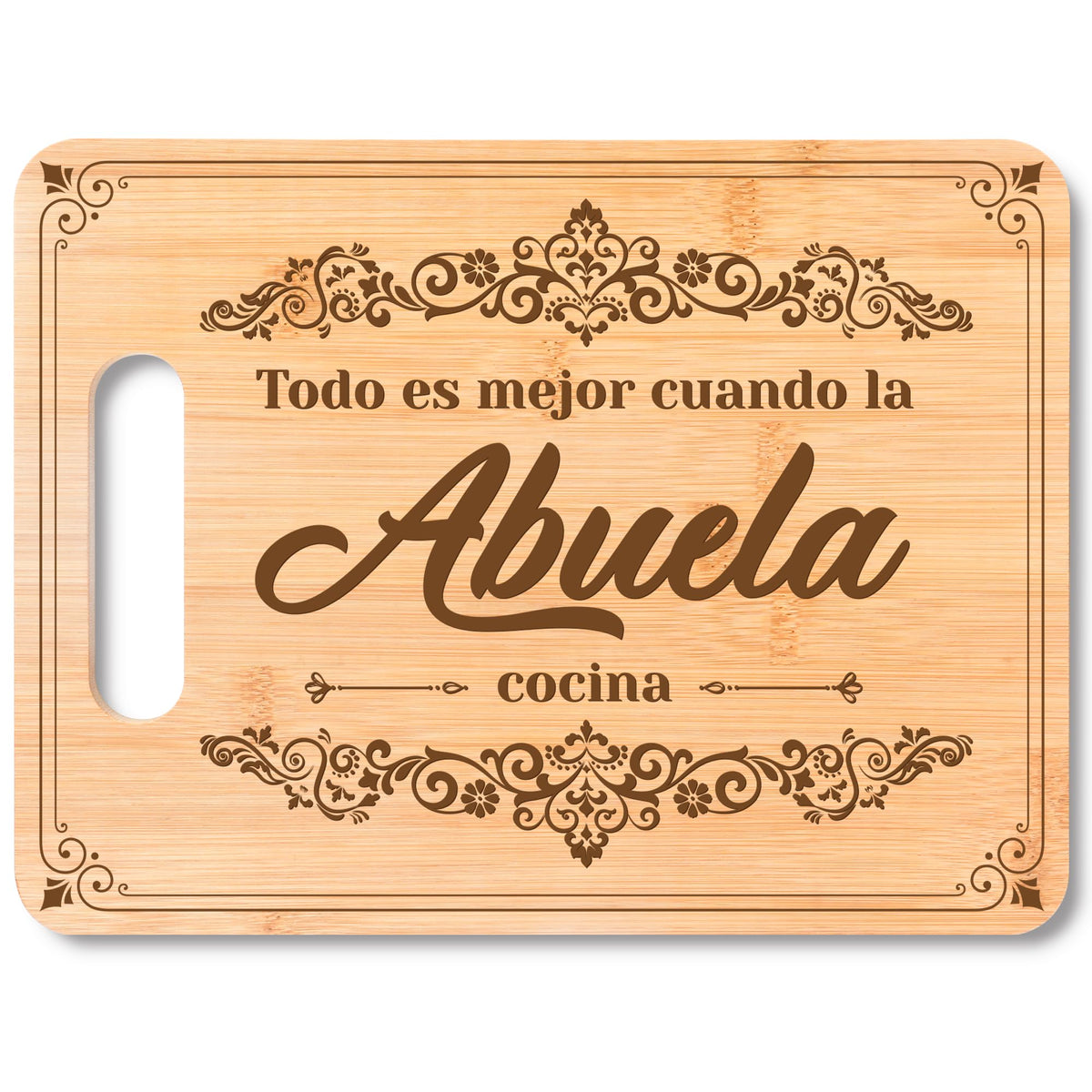 Tabla de cortar Silkovahamd en bambú con grabado para abuela, ideal para uso diario.