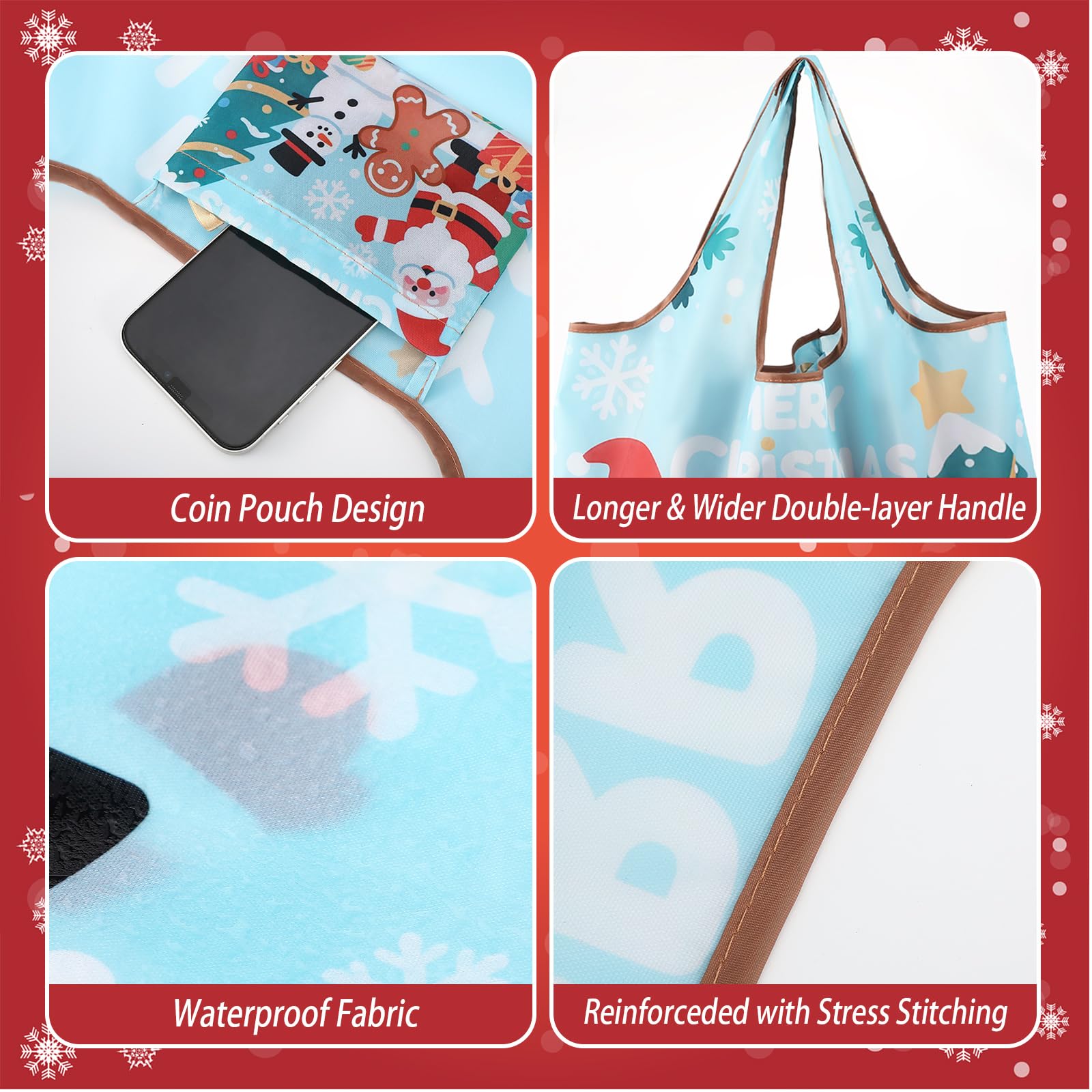 SilTriangle bolsas navidad plegables, fáciles de guardar en cajones o bolsos.