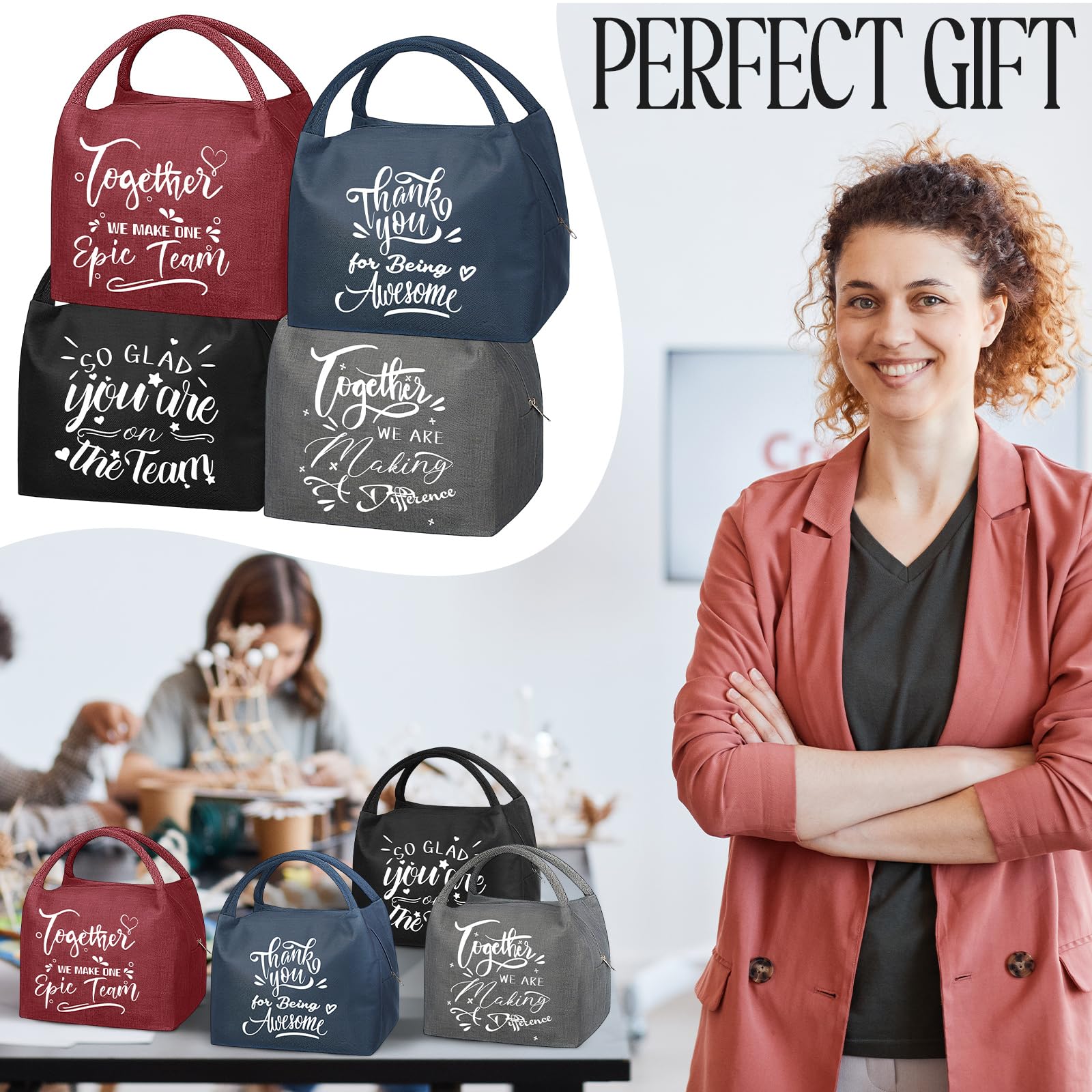 SilTriangle juego de 12 bolsas-almuerzo ideal como regalo para el equipo.