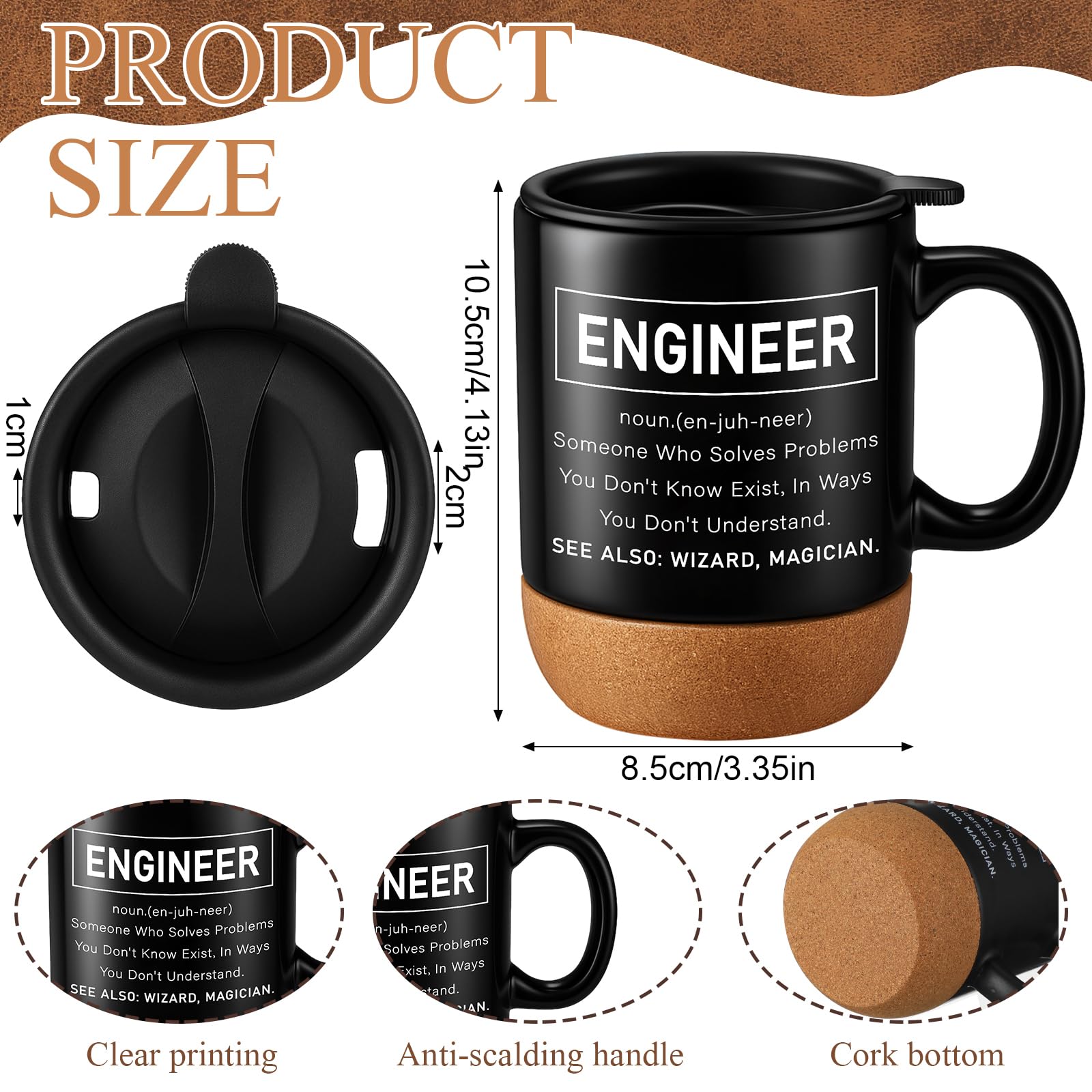 Taza cerámica SilTriangle de 350 ml, pausa cálida y estable.