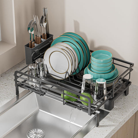 Rejilla de secado extensible Silub de 7-5 pulgadas, ahorro de espacio en cocinas pequeñas.