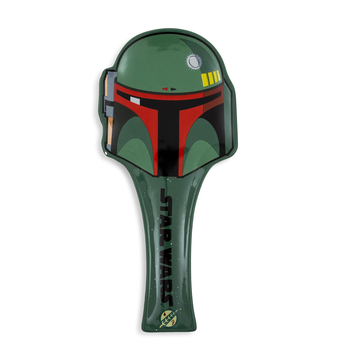 Descanso de cucharas Silver Buffalo Boba Fett, escultura cerámica para encimera ordenada.