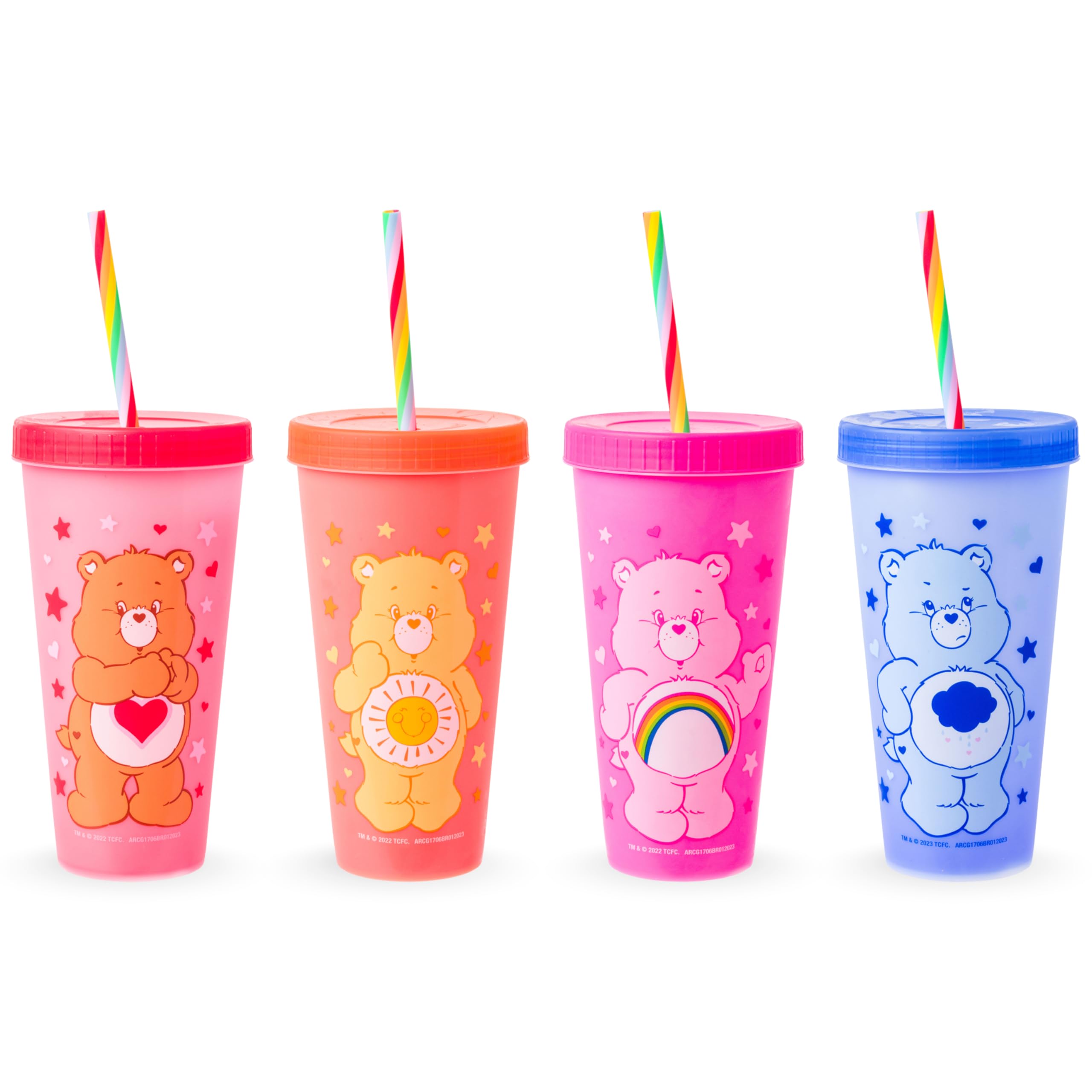 Vaso Silver Buffalo Care Bears, vista frontal, cambia de color según temperatura.