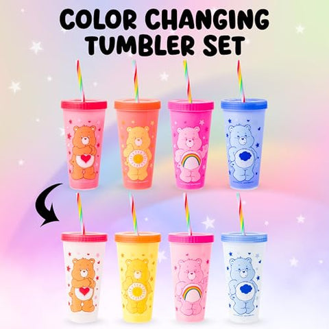Vaso Silver Buffalo Care Bears, vista lateral, cambio de color visual.