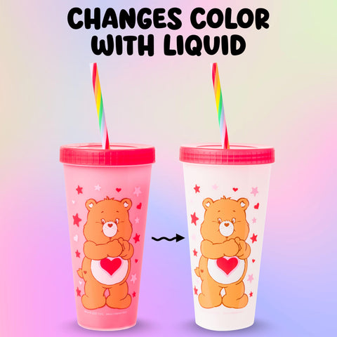 Uso diario con una mano, Silver Buffalo Care Bears, vaso de 24 onzas.