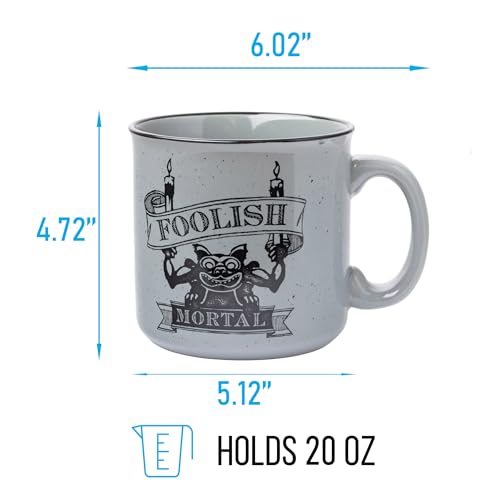 Taza cerámica Silver Buffalo con texto Mortal Tonto para café diario