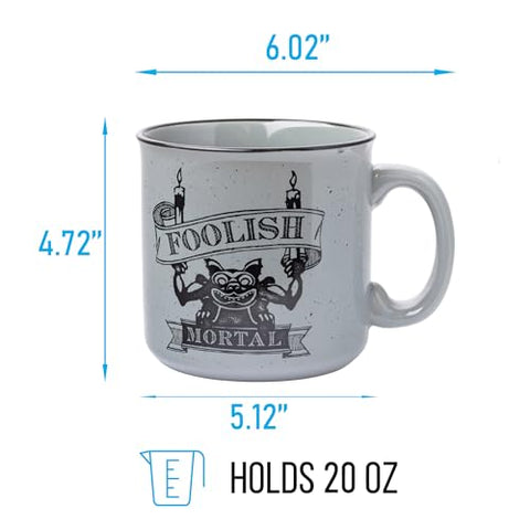 Taza cerámica Silver Buffalo con texto Mortal Tonto para café diario