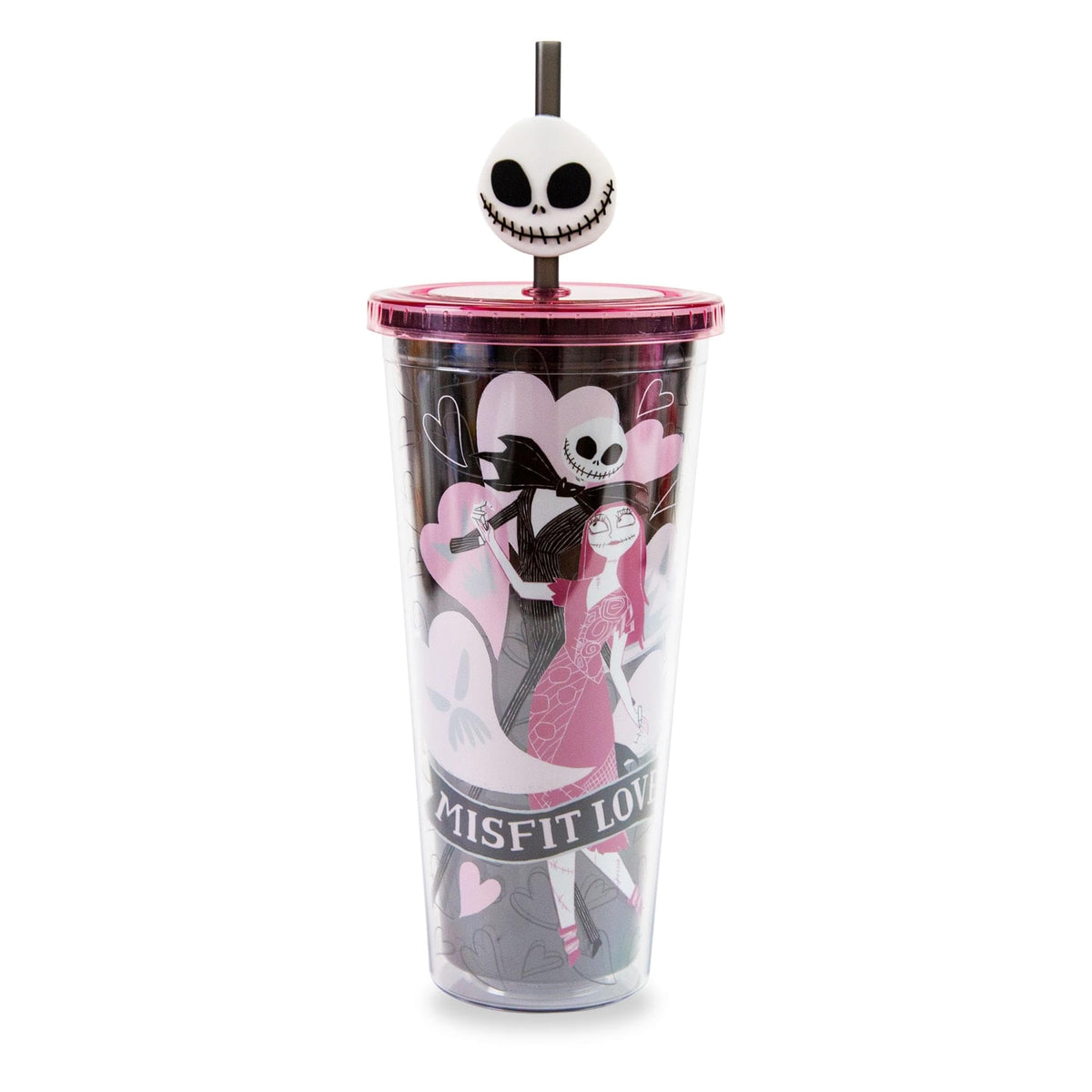 Copa fría Silver Buffalo con Jack y Sally para bebidas frías en viajes.