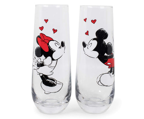 Copas Silver Buffalo sin tallo con Mickey y Minnie besándose, ideal para parejas