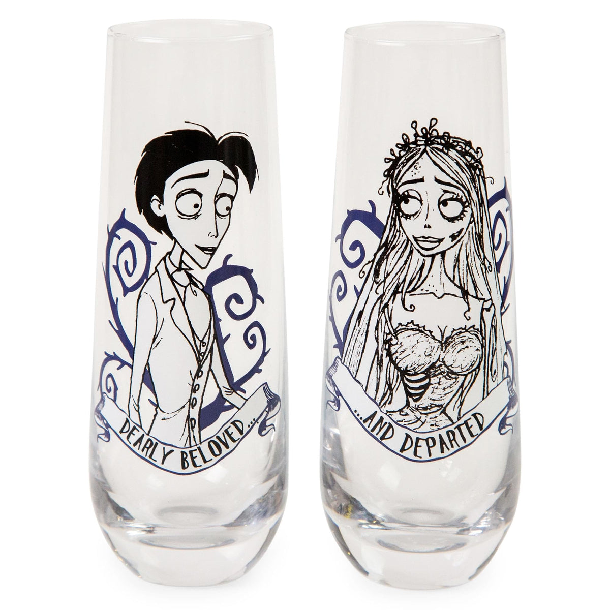 Copas Silver Buffalo Corpse Bride, vaso de 9 onzas, ideal para brindis románticos.