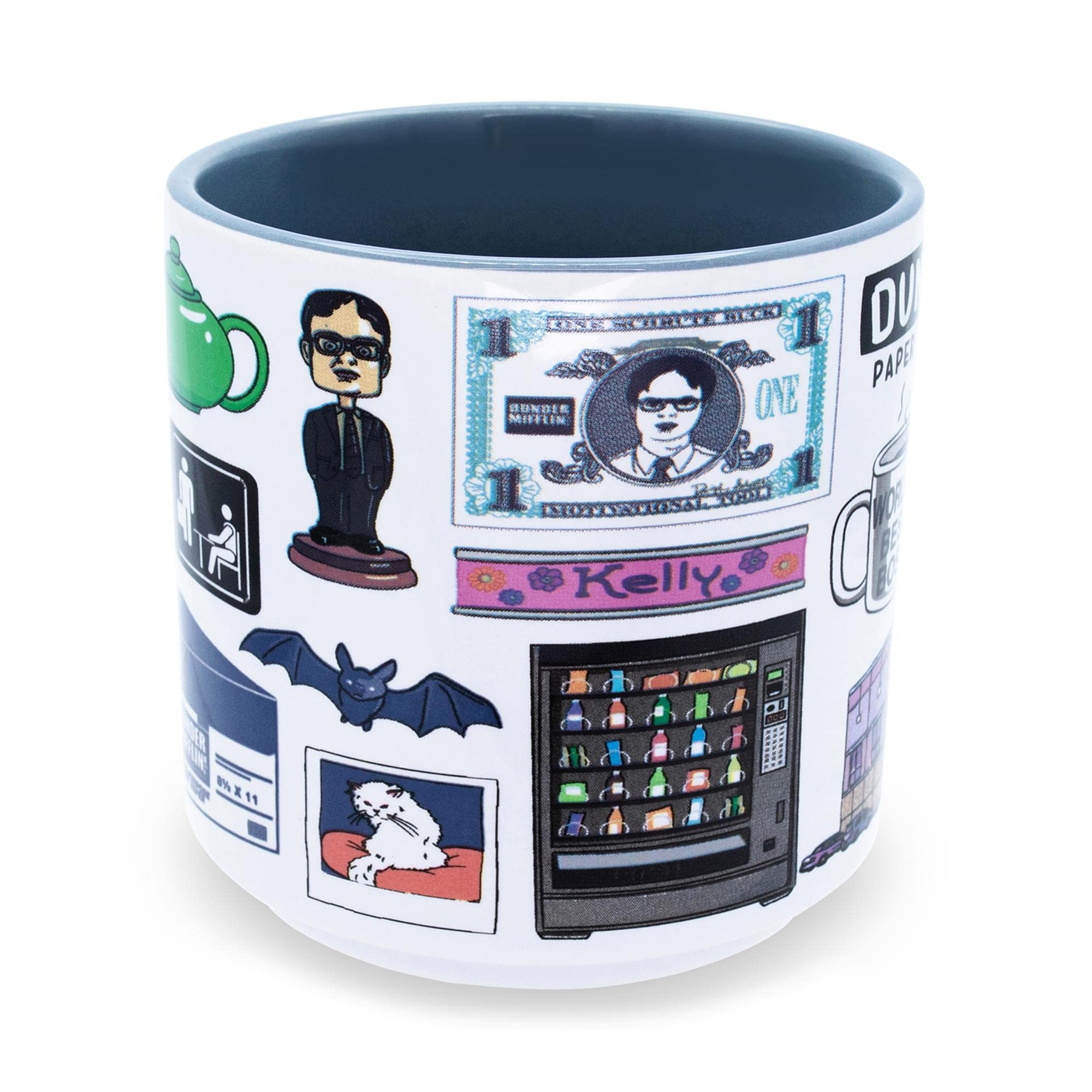 Taza cerámica Silver Buffalo con dibujos icónicos de oficina
