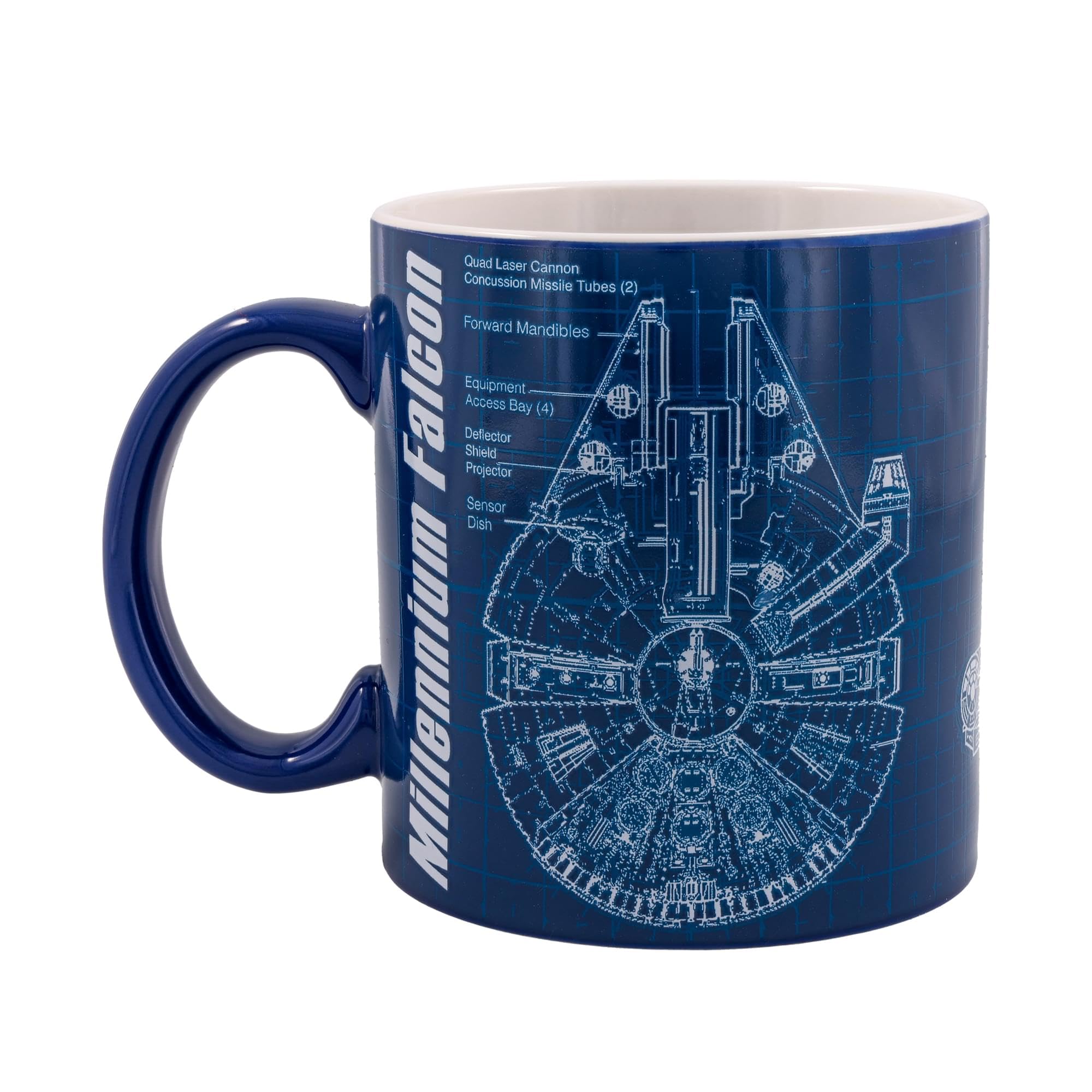 Taza Silver Buffalo diseño icónico del Halcón Milenario para coleccionistas.