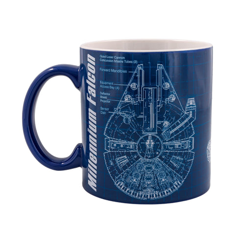 Taza Silver Buffalo diseño icónico del Halcón Milenario para coleccionistas.