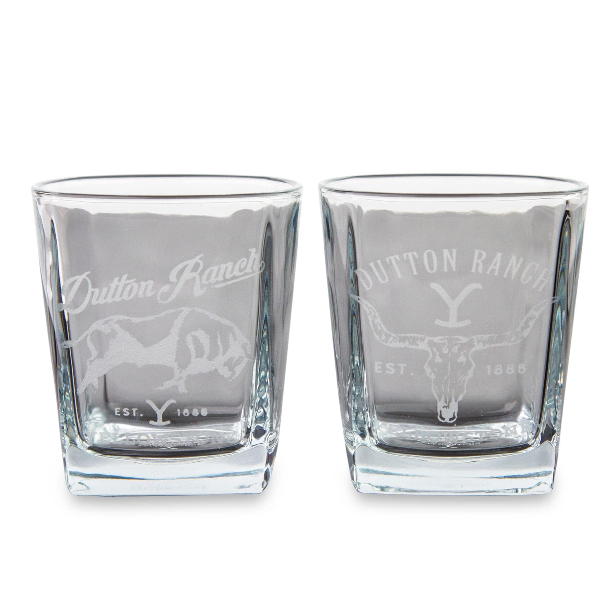 Vasos de roca Silver Buffalo Dutton Ranch 9 oz, conjunto de 2 para whisky en casa.