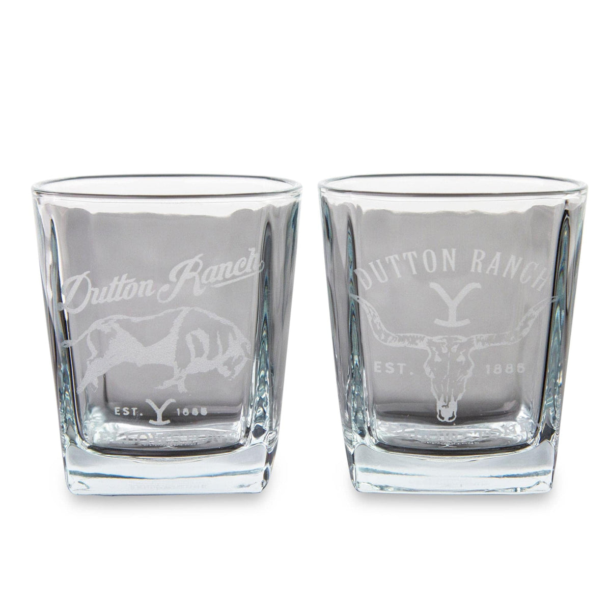 Vasos de roca Silver Buffalo Dutton Ranch 9 oz, conjunto de 2 para whisky en casa.