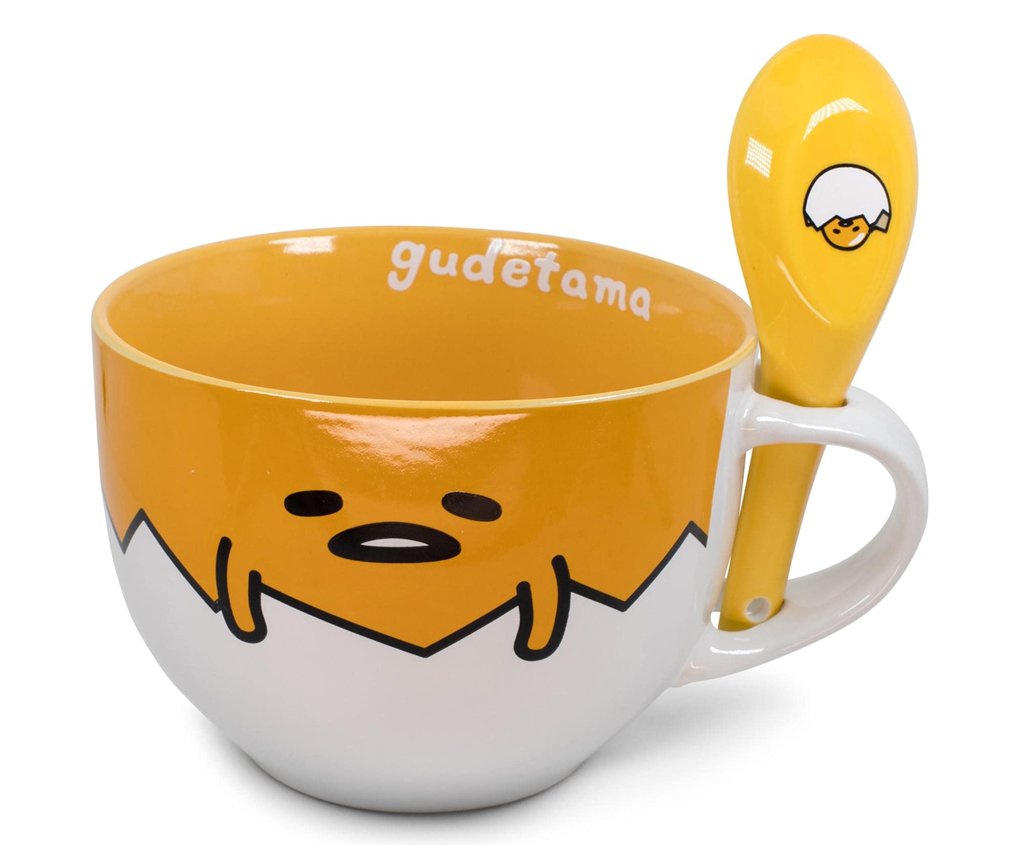 Gudetama frente en la taza Silver Buffalo ideal para sopa o cereal
