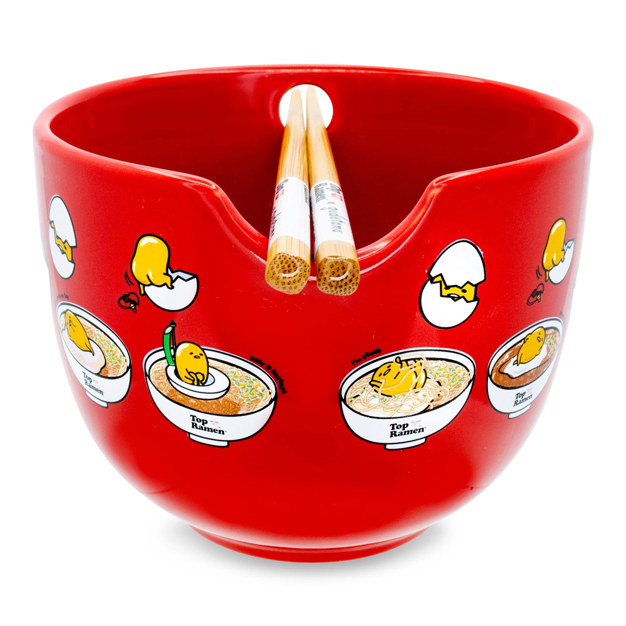 Diseño rojo oficial Sanrio en Silver Buffalo Gudetama Top Ramen.
