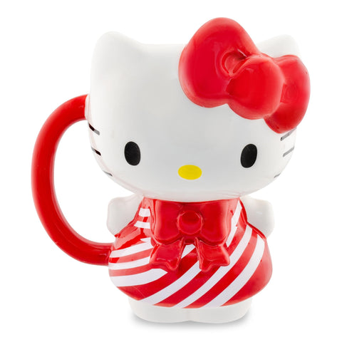 Taza cerámica Silver Buffalo Hello Kitty con bastón de caramelo, ideal para bebidas cálidas