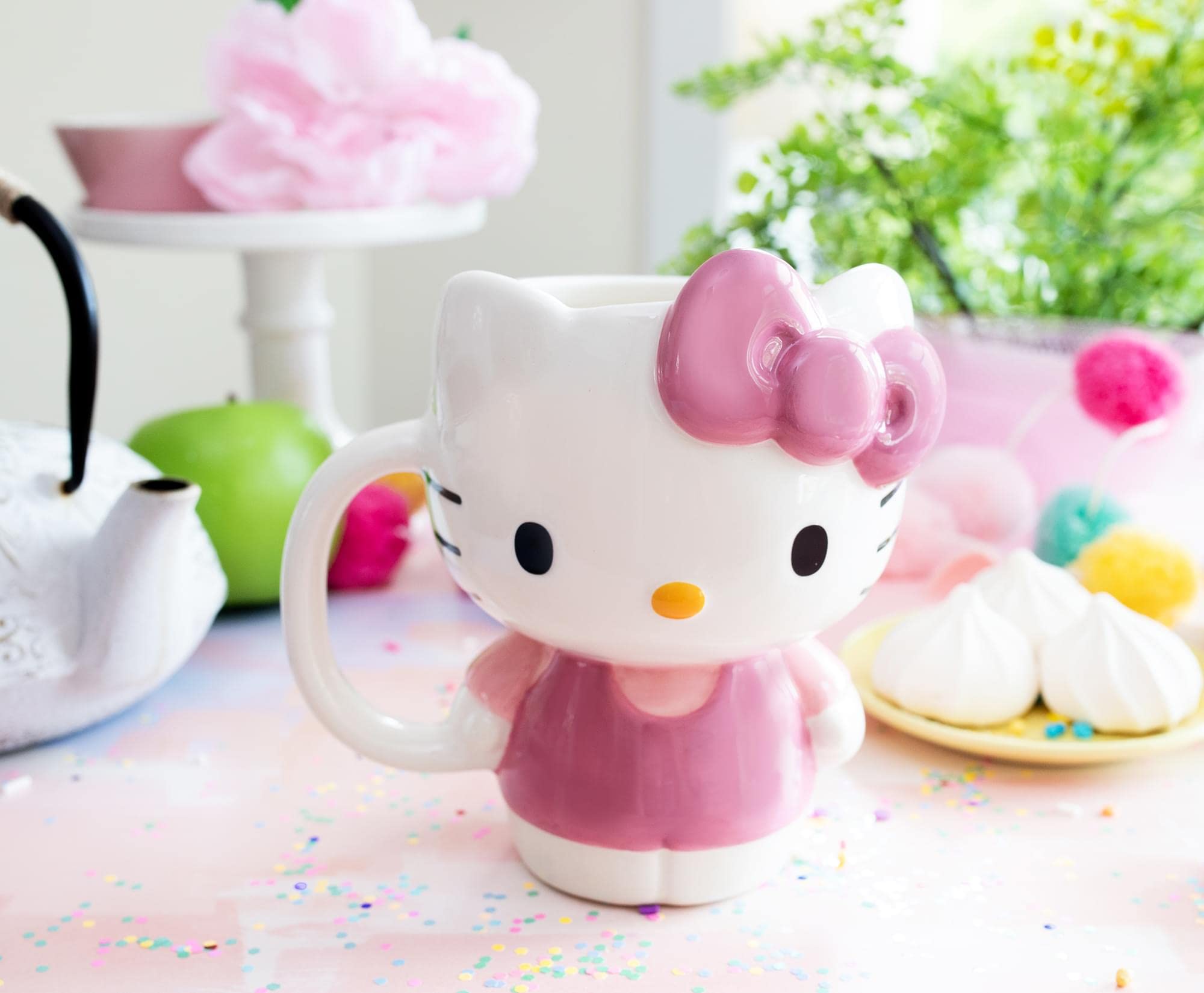 Silver Buffalo Hello Kitty: cerámica sin BPA, uso diario seguro para bebidas.