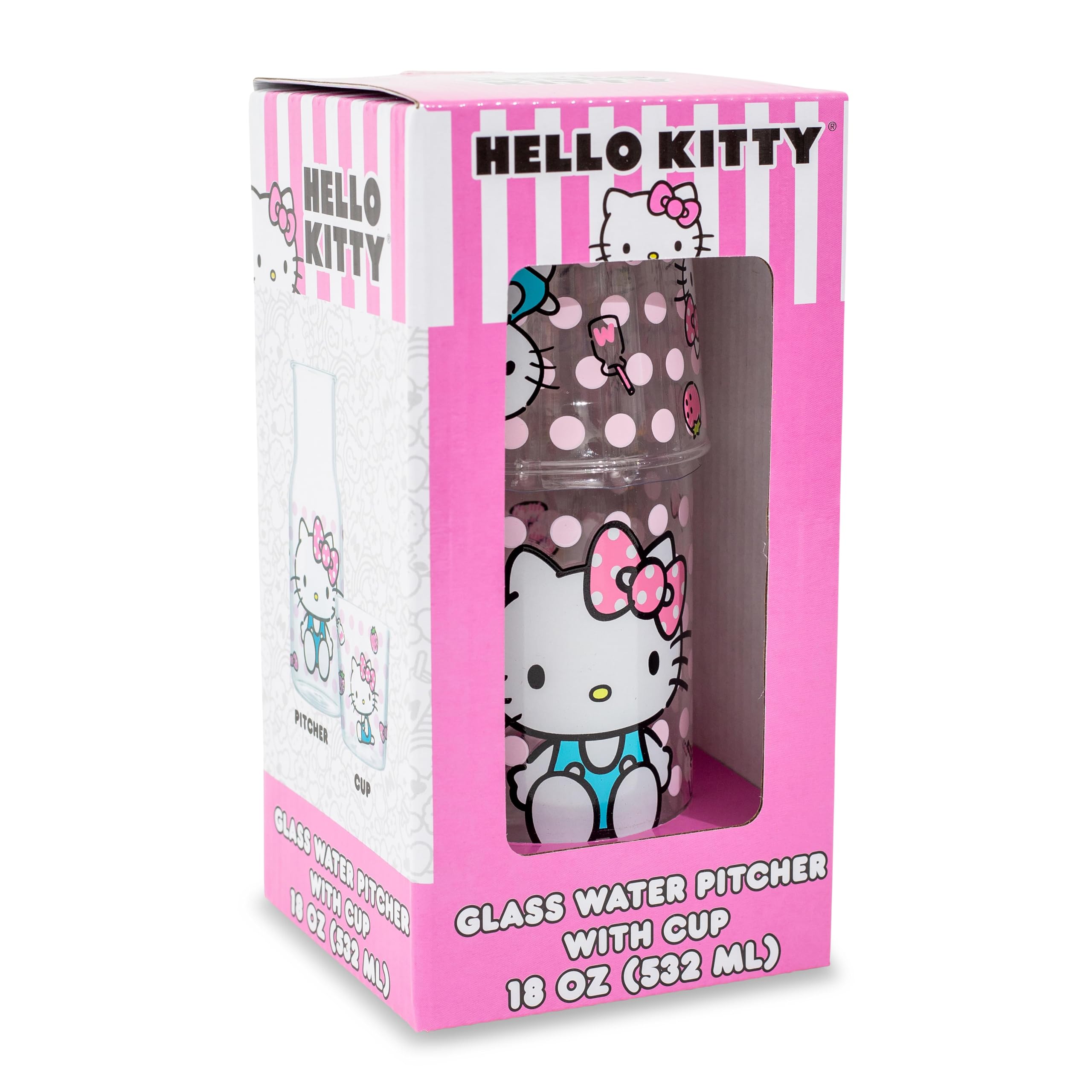 Patrón rosa de Hello Kitty, complemento perfecto para la mesa.