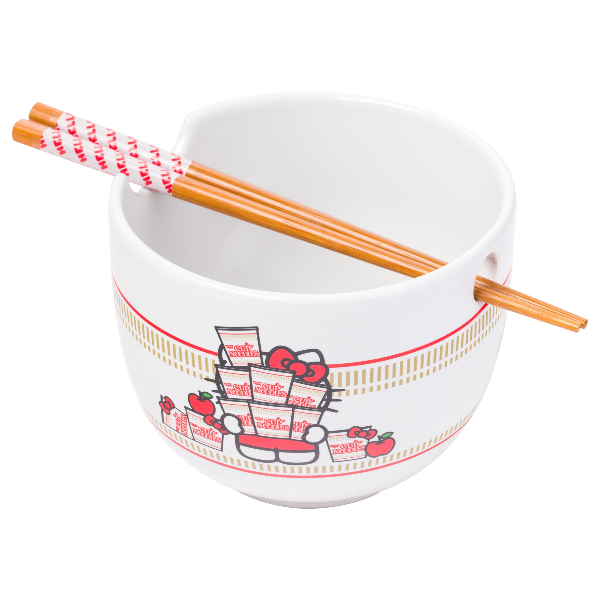Tazón cerámico Silver Buffalo Hello Kitty Nissin para ramen de 20 onzas.