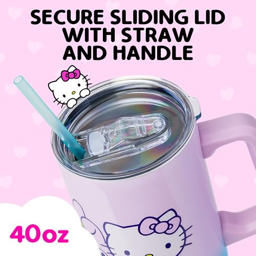 Tapa segura con pajita de Hello Kitty, ideal para beber sobre la marcha.
