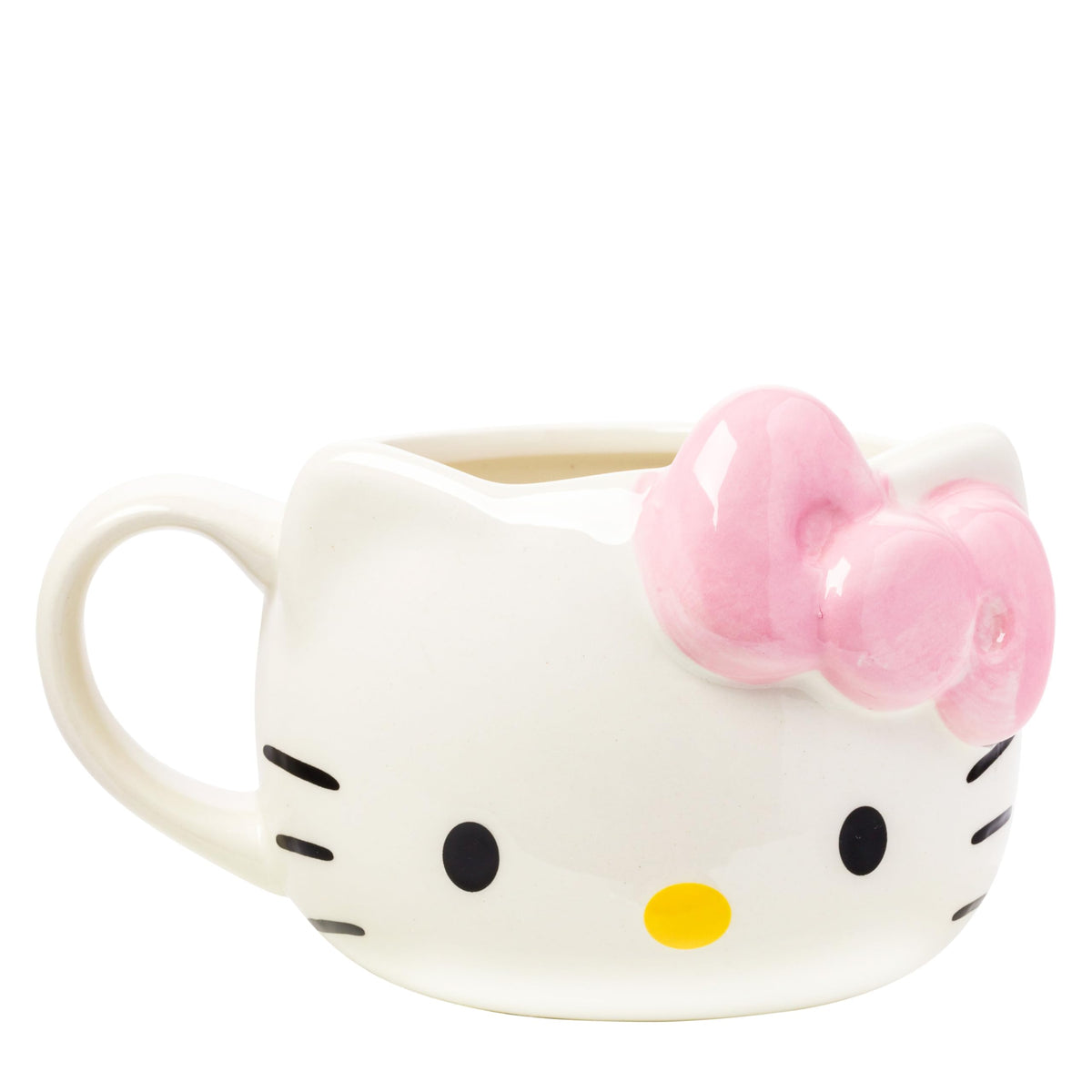 Hello Kitty 3D con lazo rosa en taza cerámica Silver Buffalo para desayuno