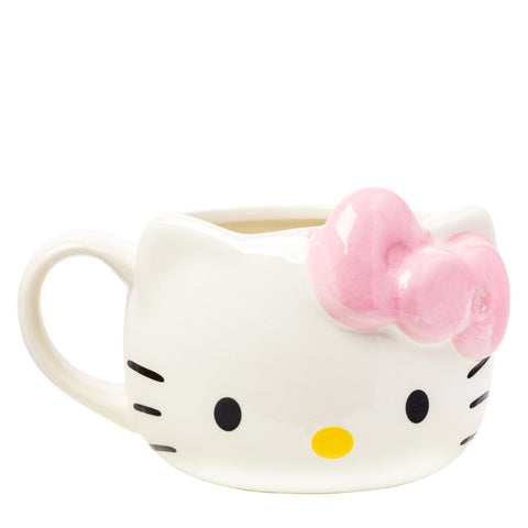Hello Kitty 3D con lazo rosa en taza cerámica Silver Buffalo para desayuno