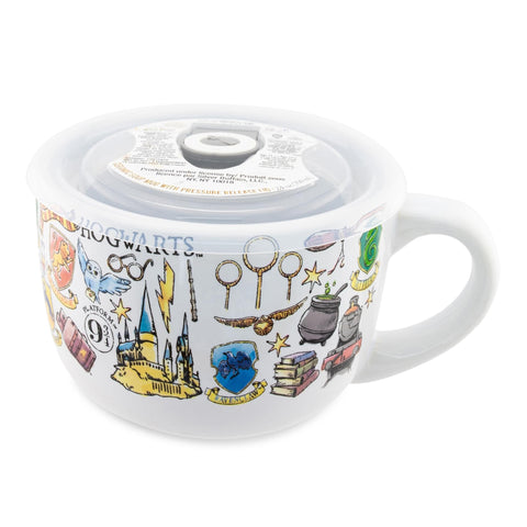 Iconos de Harry Potter en taza Silver Buffalo, diseño icónico