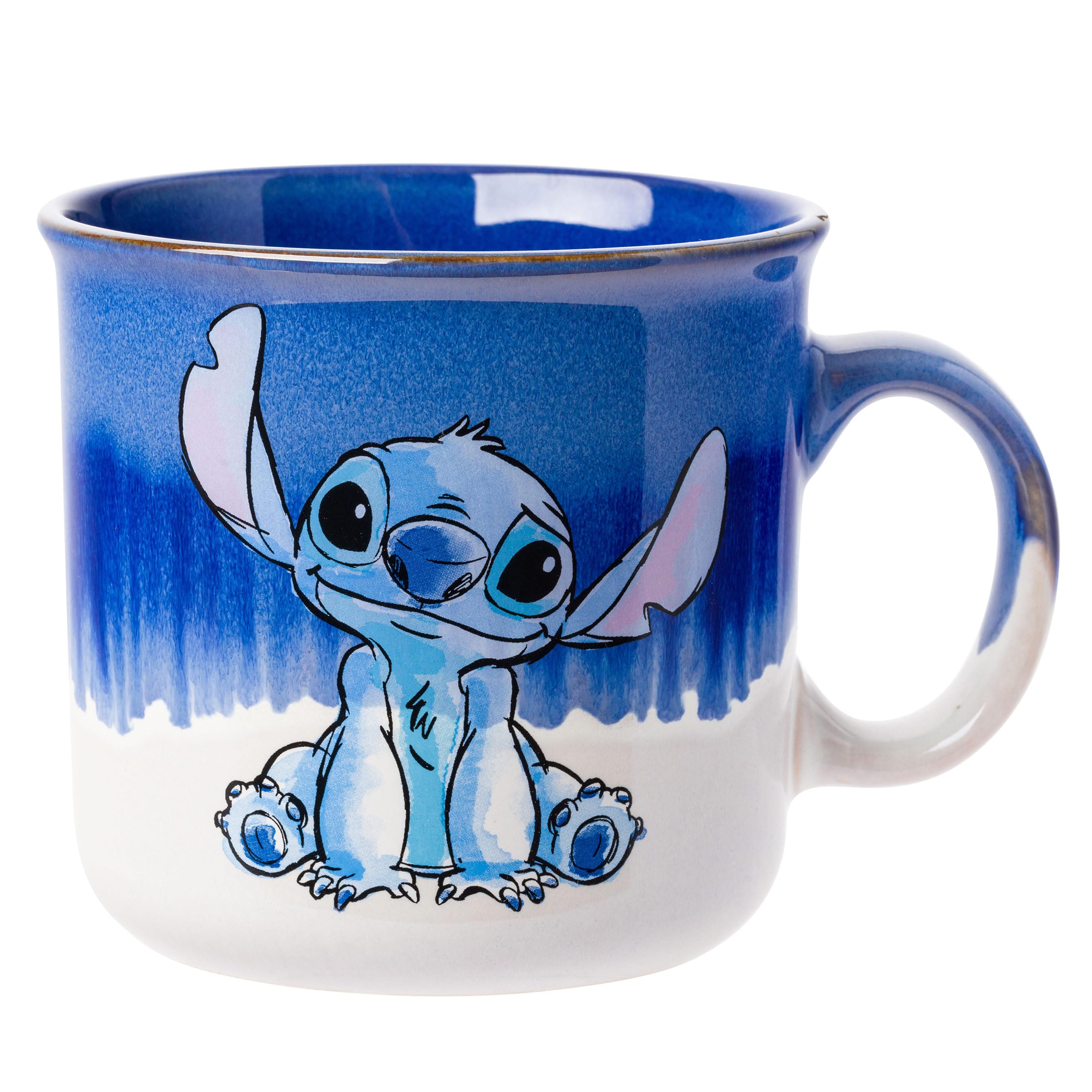 Taza Lilo y Stitch de Silver Buffalo con boceto Ohana para empezar el día
