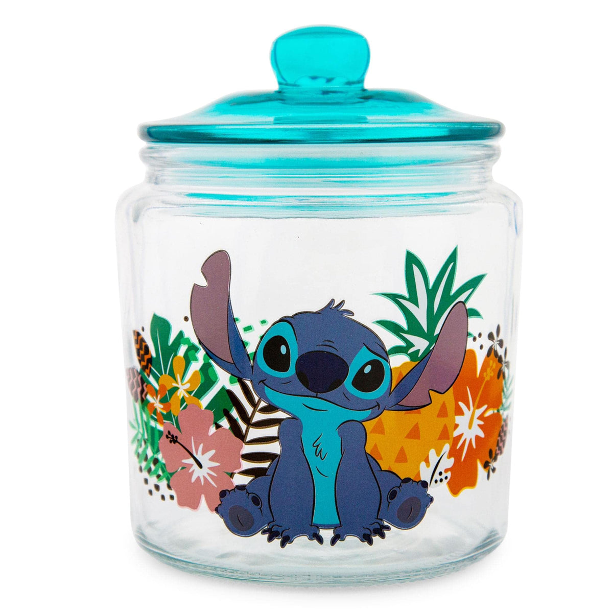 Tarro de vidrio Silver Buffalo con Lilo y Stitch, ideal para almacenar galletas.
